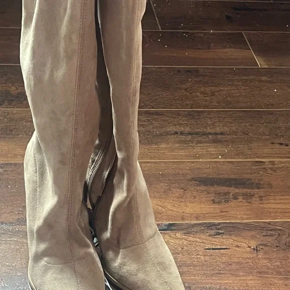 Forever 21 Taupe Heeled Boots - Picture 3 of 3